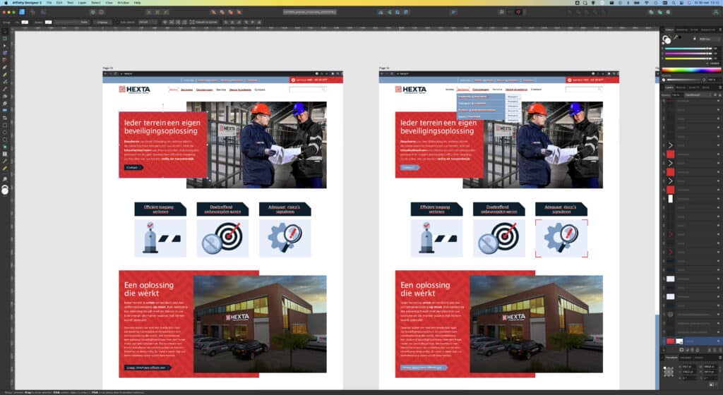 PDF ontwerp geopend in Affinity Designer