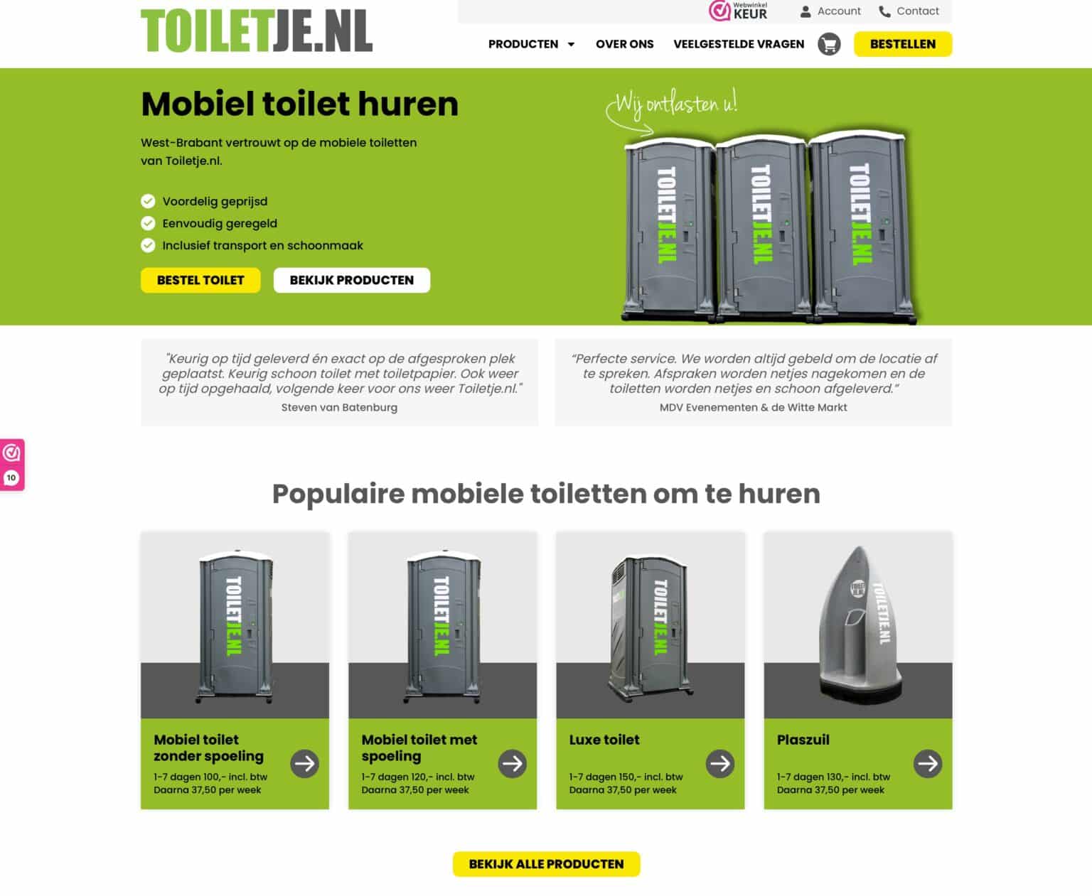 Toiletje.nl website